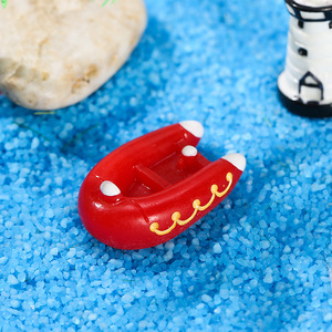 Mini bateaux gonflables en résine rouge, bleu, rose, blanc, décoration douce pour aquarium, thème bord de mer - Product Image 4