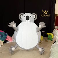 Ballon gonflable animal de dessin animé de 2 m de haut, best-seller, avec lumière LED pour fête sur le thème des animaux, panda, oiseau, koala gonflables