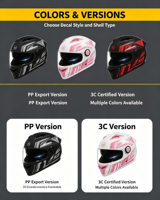 Casque de moto avec casque Bluetooth intégré, casque intégral, coque en ABS, prêt pour l'intercom