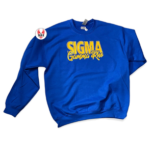 เสื้อสเวตเตอร์บล็อกสีฟ้าและทอง Sigma เสื้อสวมหัวผ้าฝ้ายนุ่มสำหรับสไตล์สโมสรสบายๆแบบกรีกใส่ในชีวิตประจำวัน - Product Image 4