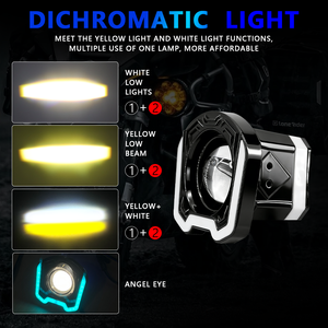 LELANPU Phare de moto, projecteur LED 4x4 Star 3/4 pouces RGB Angel Eyes, 1 lentille, éclairage de travail - Product Image 5
