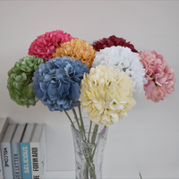 Flores de Hortensia Artificiales de Seda Blanca y Azul Pupupig, Tamaño Grande, Hechas a Mano, Realistas, Decoración para Bodas y Navidad