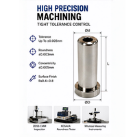 Manchon   acier inoxydable de précision personnalisé OEM ± 0.005mm Tolérance Fabricant d'usinage CNC suisse Concentricité élevée