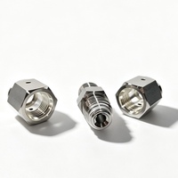 Componentes de torno de acero inoxidable hexagonal roscado, mecanizados por CNC OEM personalizados, para la construcción de cuerpos de válvulas industriales