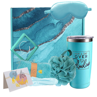 Coffret Cadeau d'Entreprise Créatif Personnalisé pour Noël et la Fête des Mères, 7 Pièces : Tasse Bleue, Chaussettes, Masque pour les Yeux, et Articles pour un prompt rétablissement
