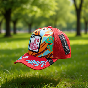 Cappello Trucker Gater a 6 Pannelli in Rete Unisex Stile Street con Ricamo Design Fenicottero Primavera Estate Casual - Product Image 2