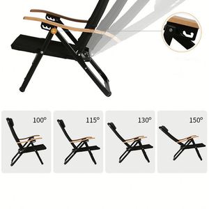 Yangfan Wholesale Outdoor Camp Adjustable Lounge <b>Chairs</b> Black Portable Recliner Camping <b>Chair</b> - Product Image 4