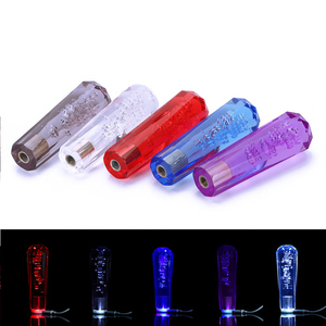 Evrensel Çok Renkli Akrilik 10 15 20 25 30CM LED Işıklı Başlıklı Araba Kristal Şeffaf Kabarcıklı Manuel Vites Topuzu - Product Image 2