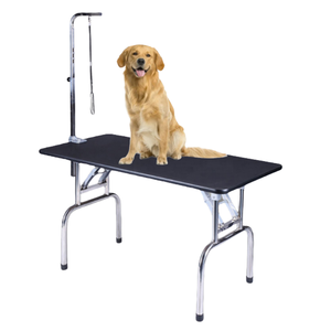 Equipo de Belleza, Mesa de Peluquería Plegable de Altura Ajustable con Elevación Neumática, Mesa Redonda de Acero Inoxidable para <span class=keywords><strong>Perros</strong></span>, Mesa de Peluquería para Exposiciones Caninas - Product Image 2
