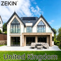 Ventana de Aluminio ZEKIN UK Project Villa CE, Vidrio Templado, Aislamiento Térmico, Puerta Plegable de Eficiencia Energética, Ventanas Fijas y Otras Ventanas