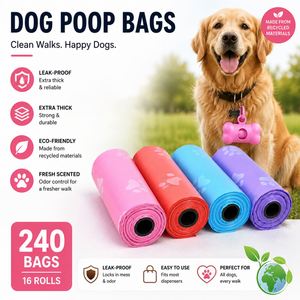 Dog Poo Bags Plant Based Eco Friendly Extra Thick 270pcs with Dispenser Leak Proof - Product Image 2