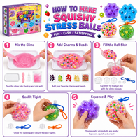 Groothandel DIY Squishy Stressbal Maakset 6 Ballen Poot Ronde Vorm Slime Kit OEM Aangepaste Kleurdoos Privélabel