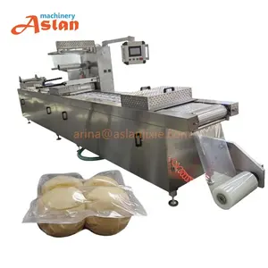 Automatic continuous pasta dessert cheese stretch film vacuum packing machine sausage stretch film vacuum packer