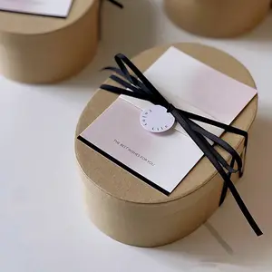 Hot Sale Oval Luxury Corrugated Candy Cookie Apple Gift Cosmetic Jewelry Packaging Kraft Paper Box