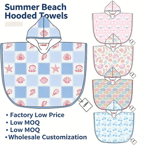 Toallas con Capucha de Verano ODM/OEM para <span class=keywords><strong>Surf</strong></span> y Natación, Tejidas, de Secado Rápido, Personalizadas, con Estampado de Conchas, Suaves, para Niños, para la Playa o la Piscina - Product Image 1