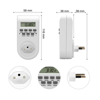 Temporizador Digital Programable Pequeño con Enchufe NFC de 10A, 20 Encendidos/Apagados, Gran Venta
