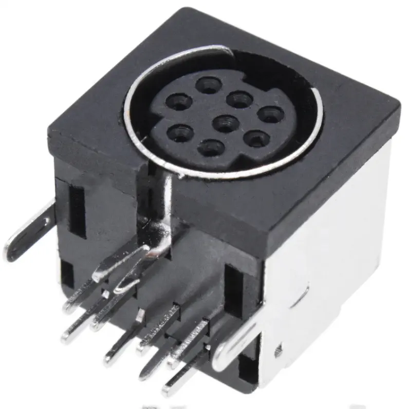 S-terminal female 8-core socket half-pack type MINI-DIP 8-pin PS2 socket small MD8-core female terminal