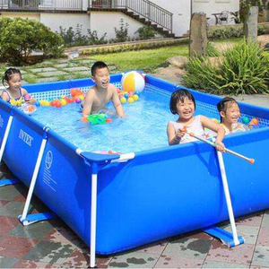 Popular familia Rectangular <span class=keywords><strong>acero</strong></span> sobre el suelo piscina patio jardín grande piscina al aire libre con marco <span class=keywords><strong>de</strong></span> Metal - Product Image 2