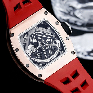 Men's tonneau-shaped tourbillon skeleton <b>watch</b>, red <b>rubber</b> automatic mechanical <b>watch</b> 30-01 - Product Image 3