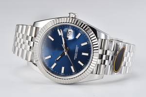 럭셔리 기계식 시계 플루트 베젤과 스테인레스 스틸 밴드 최상층 크로노미터가있는 유명 브랜드 스타일 시계 - Product Image 2