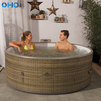 Massage rond de tourbillon de grand baquet chaud gonflable extérieur de station thermale d'OHO 4 personnes avec le jet de bulle