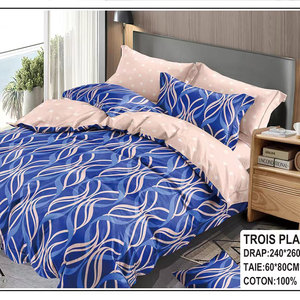 Tùy chỉnh Jimmy dệt bông tấm Hot Bán AB thiết kế 2 tấm ga trải giường và 2 vỏ gối Bộ Nữ Hoàng 100% bông phẳng tấm ga trải giường - Product Image 2