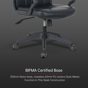 Silla <span class=keywords><strong>de</strong></span> Oficina Clásica <span class=keywords><strong>de</strong></span> Cuero con Base <span class=keywords><strong>de</strong></span> Nailon, Capacidad 120 kg, Silla Ejecutiva Gerencial, Silla Giratoria, Sillón <span class=keywords><strong>de</strong></span> Escritorio - Product Image 6