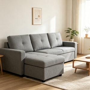 Sofá Cama en Forma <span class=keywords><strong>de</strong></span> L, Plegable y Reclinable, <span class=keywords><strong>de</strong></span> Tela, para Sala <span class=keywords><strong>de</strong></span> Estar, Dormitorio, Apartamento, <span class=keywords><strong>Casa</strong></span> Pequeña, 3 Plazas - Product Image 3