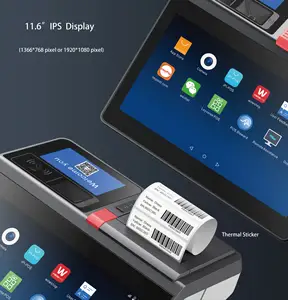 11,6-Zoll-Desktop-Touchscreen Windows Android Pos System Kassierer mit Drucker