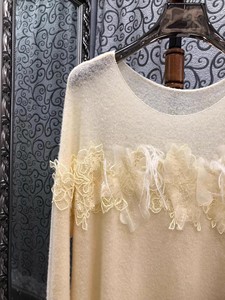 Top Quality New Wool Sweater 2025 Autumn Winter Pullovers <strong>Women</strong> Tassel Lace Embroidery Knitting Long Sleeve Soft <strong>Yellow</strong> <strong>Jumper</strong> - Product Image 4