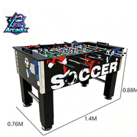 Table de baby-foot commerciale à monnayeur, machine de jeu d'arcade, football de table 2 joueurs avec éclairage LED pour pub, bar, parc d'attractions en intérieur