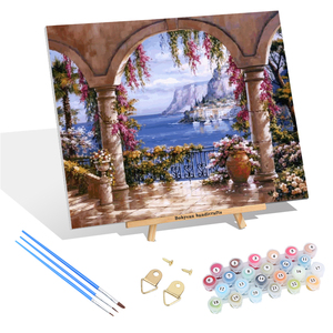 Paisaje costero DIY pintura por número pintura <span class=keywords><strong>al</strong></span> óleo Europa pintura por números <span class=keywords><strong>para</strong></span> adultos principiantes sobre <span class=keywords><strong>lienzo</strong></span> - Product Image 1
