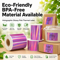 Étiquettes thermiques violettes personnalisées sur mesure, fourniture directe d'usine, matériau autocollant thermique violet
