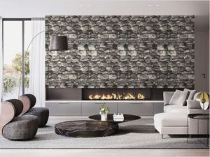 Panneau mural en <span class=keywords><strong>pierre</strong></span> artificielle 3D noir XPE, papier peint auto-adhésif, panneaux muraux, autocollants pelables - Product Image 3