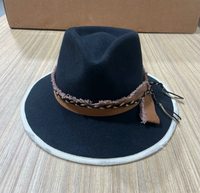 NL117 Einzigartiger Woll-Fedora-Hut im Ethno-Stil mit breiter Krempe, warm für den Winter, neues Design
