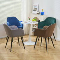 Chaise sans accoudoirs en tissu avec dossier, rembourrée en mousse haute élasticité, idéale pour café, chambre ou comme tabouret de coiffeuse