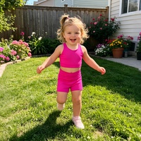 Ensemble de vêtements de sport pour enfants, 2 pièces, élastique, haute qualité, plus de 300 couleurs, pour yoga, entraînement, gym, vêtements de sport pour enfants, tenue de sport