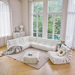 Juego de Sofás Portátiles de Terciopelo Amarillo Ecológico, Impermeable y Enrollable, de Alta Demanda, para Dormitorio o Apartamento - Product Image 4