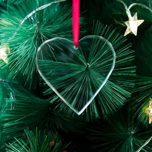 Décoration de Noël en gros, pas chère, vierge, à suspendre, en forme de cœur, en verre cristal, pour cadeau - Product Image 2