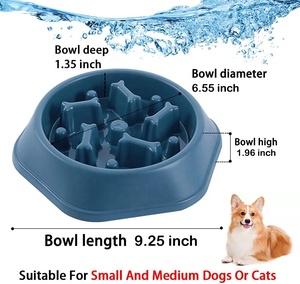Hot Sale Healthy BPA-Free Durable Preventing Choking ABS <strong>Plastic</strong> Bone Pattern Pet <strong>Dog</strong> Slow Feed Food Water Eating <strong>Bowl</strong> - Product Image 2
