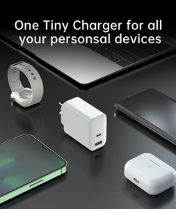 Cargador USB C PPS GaN <span class=keywords><strong>de</strong></span> 48W, cargador rápido <span class=keywords><strong>de</strong></span> doble puerto para viajar con funciones PD 3,0 QC2.0, protección OTP OVP, compatible con batería - Product Image 5