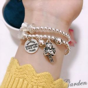สร้อยข้อมือเงินแท้ S925 สไตล์เกาหลี ลายแมวนำโชค ประดับลูกปัดหลากหลายเม็ด ของขวัญแฟชั่นสำหรับผู้หญิง - Product Image 4