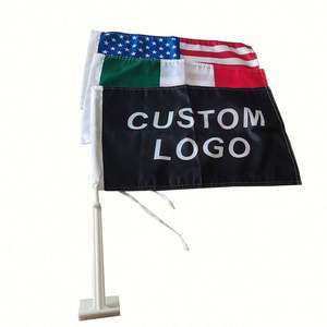 Drapeau de voiture américain personnalisé, noir et rouge, à suspendre, pour accessoires diplomatiques - Product Image 1