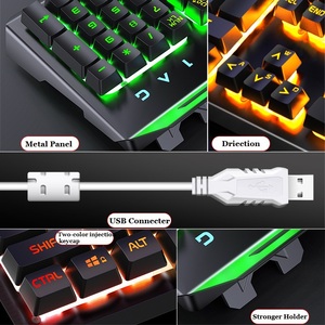 คีย์บอร์ดเกมมิ่งแบบมีสาย USB สำหรับแล็ปท็อป ไฟ RGB LED Backlit ดีไซน์ตามหลักสรีรศาสตร์ ปุ่มกด 104 ปุ่ม กันน้ำ คีย์บอร์ดเกมมิ่งแบบ Mechanical - Product Image 6