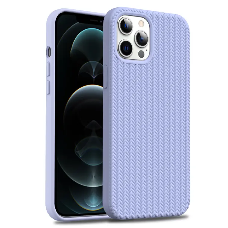 Leadingplus Luxury knit back liquid silicon case for iPhone14 pro weaving silicone candy color phone case for iPhone 14 13 12
