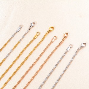 Collana a catena piatta a spirale in acciaio inossidabile da 1,5 mm/2 mm/2,5 mm, colore argento/oro/rosa, <span class=keywords><strong>per</strong></span> donna e uomo, idea regalo. - Product Image 3