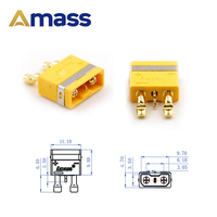 Connecteur Amass XT30 2+1PT authentique, montage en surface, ICX301PT30A avec plaque de connexion de broches de signal, mâle/femelle, PCB, système d'énergie solaire