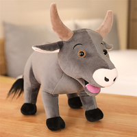 Peluche personnalisée en forme de buffle doux, jouet en peluche en forme de taureau