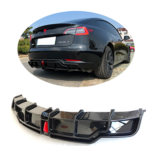 Car Auto Parts Plastic LED Rear <strong>Diffuser</strong> for Tesla Model3 Body Kits Carbon Rear Bumper Lip - Product Image 4