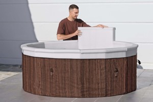 2025 <span class=keywords><strong>bestway</strong></span> 6001W Extérieur Gonflable 1.90m X 70cm Toronto ThermaCore UltraFit Smart AirJet 7 Marron Bois Rond <span class=keywords><strong>SPA</strong></span> HOT Tub - Product Image 3